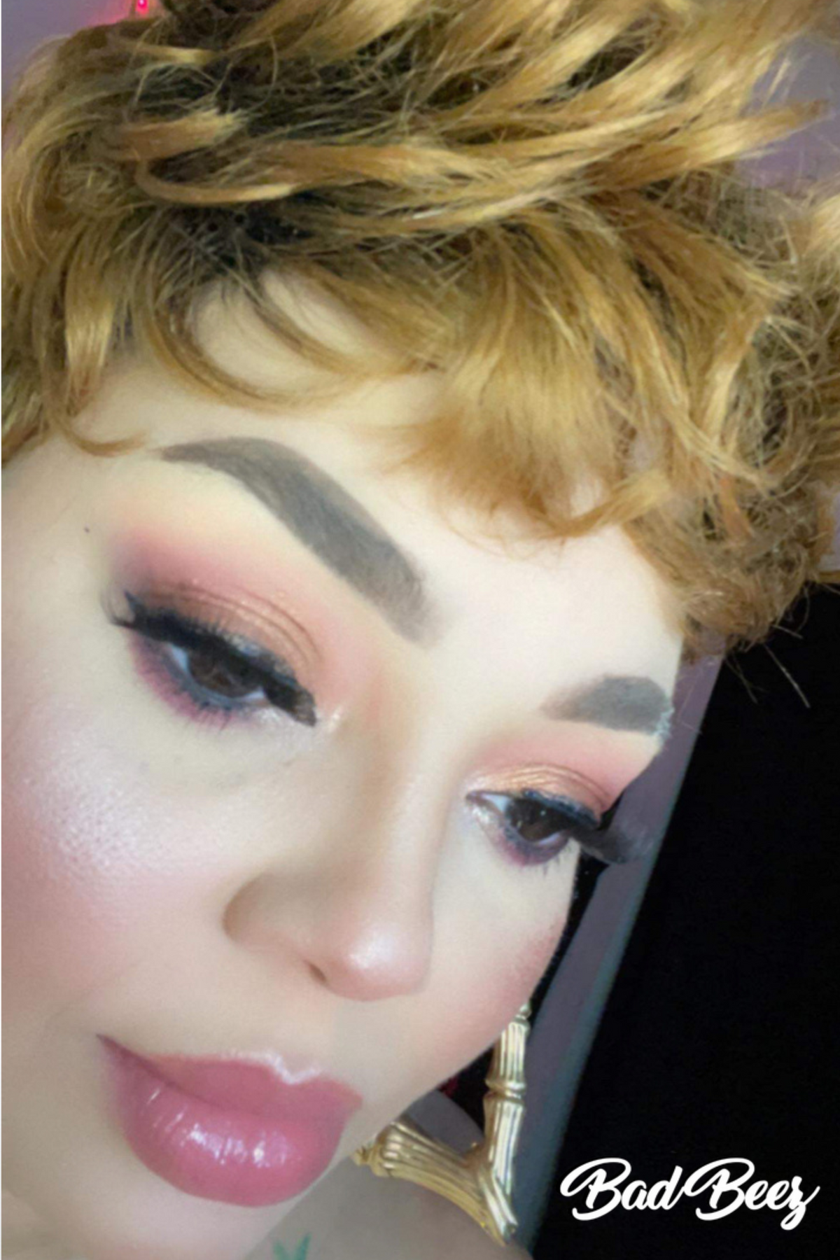 girl modeling lip gloss