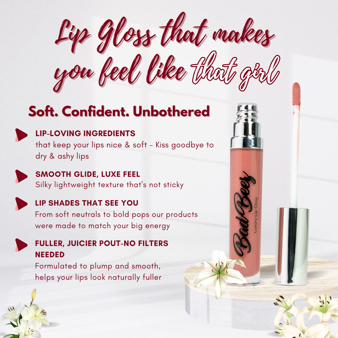 Luxury Lip Gloss | Hydrating & Moisturizing | Nudity .24oz
